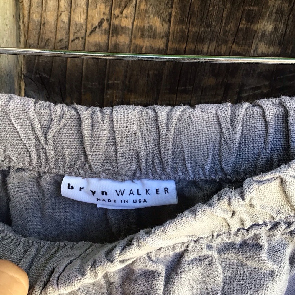 Bryn Walker 100% Linen Cargo Pants Women's XL Gray Made in USA 34x24 - Picture 4 of 9